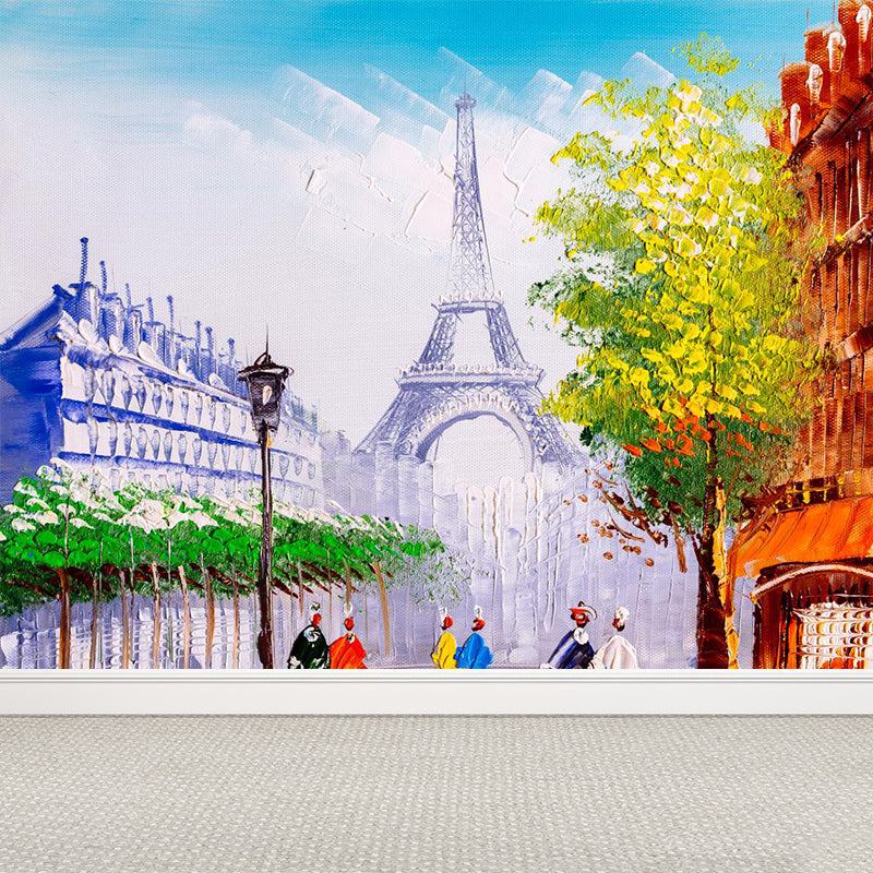 Landscape Painting Mural Wallpaper Multicolored Classical Wall Covering for Bedroom