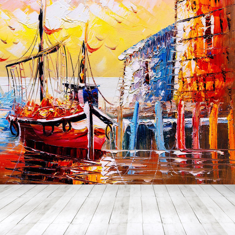 Pastel Nature Scenery Wallpaper Mural Moisture Resistant Classic Living Room Wall Art