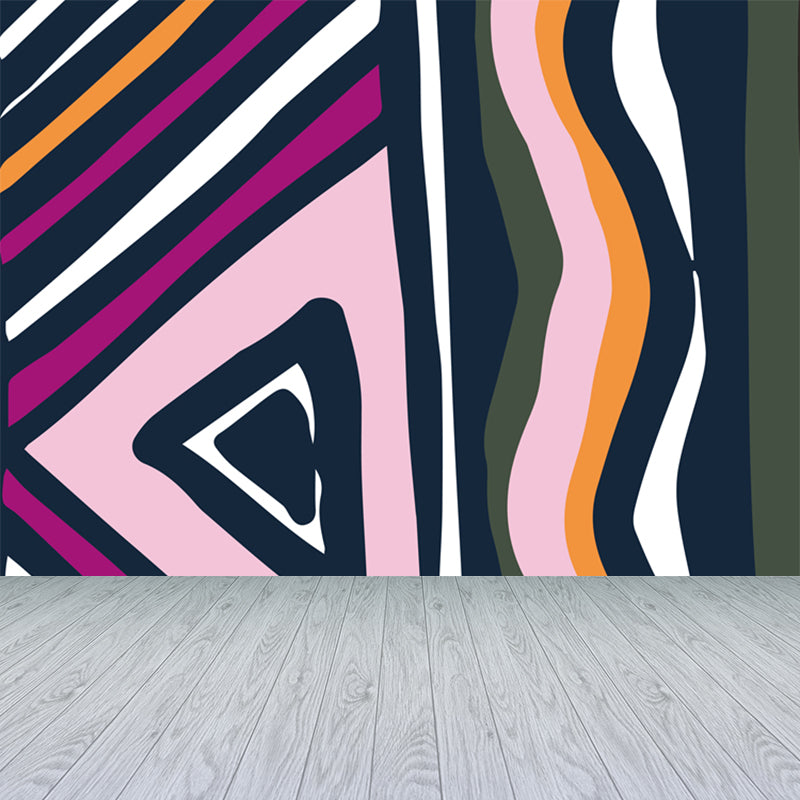 Zeitgenössische abstrakte Wandaufkleber, farbenfrohe geometrische Wanddekoration für Jugendzimmer