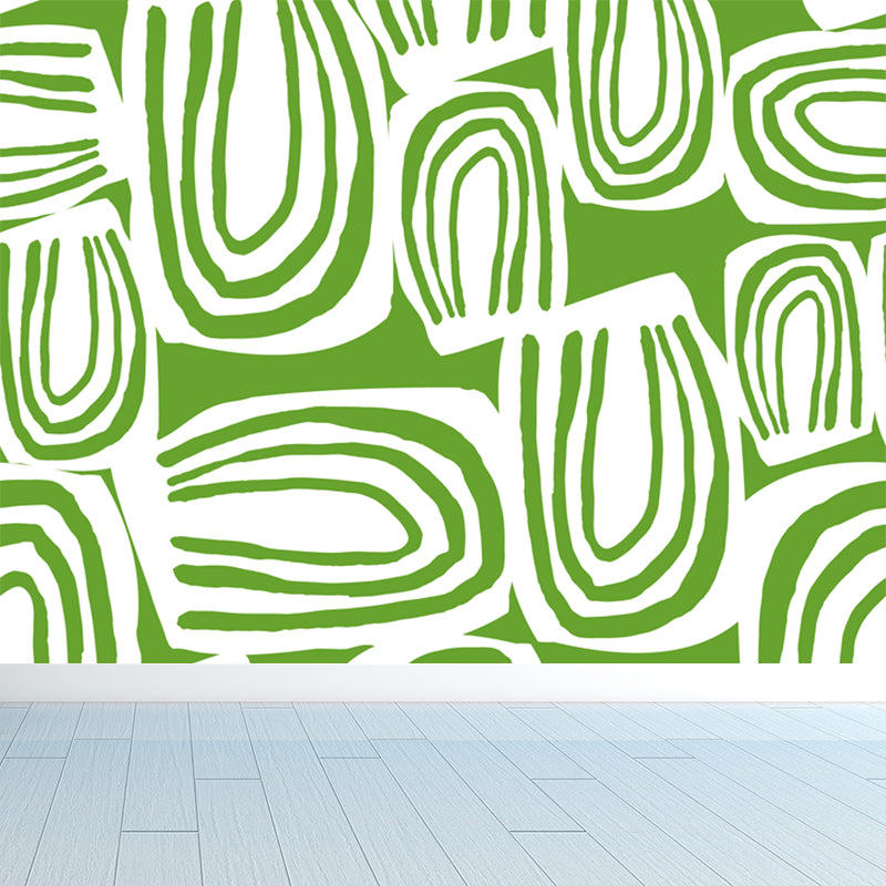 Custom Illustration Modern Mural Wallpaper with Abstract Pattern in Dark Color for Room