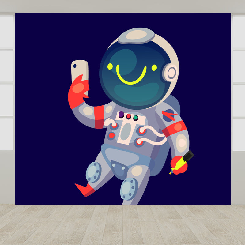 Kids Astronaut Wallpaper Mural Dark Color Boys Bedroom Wall Art, Made to Measure