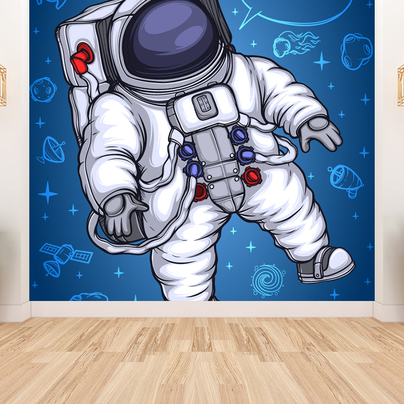 Kids Astronaut Wallpaper Mural Dark Color Boys Bedroom Wall Art, Made to Measure
