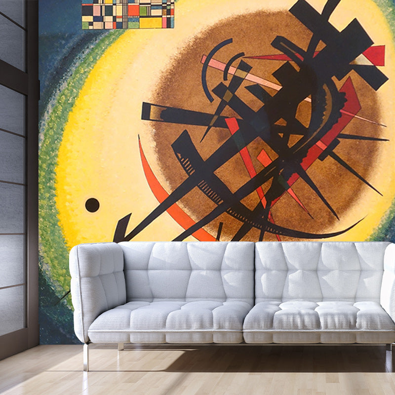 Modern Art Geometric Mural Decal Multicolored Dorm Room Wall Covering, Stain-Proof