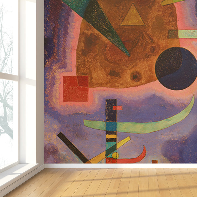 Modern Art Geometric Mural Decal Multicolored Dorm Room Wall Covering, Stain-Proof