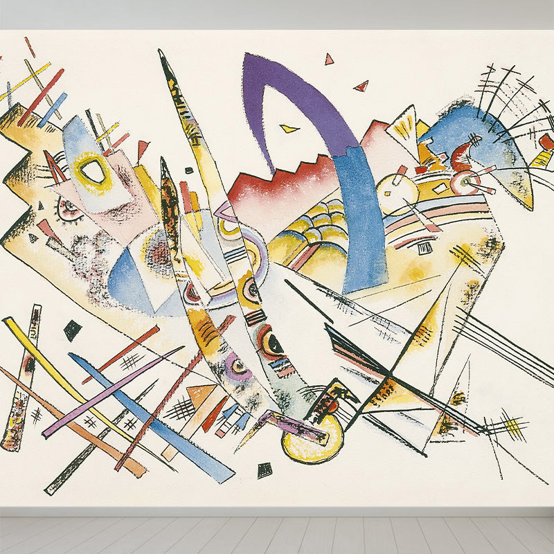 Multicolored Artistic Wall Mural Whole Kandinsky Figure Drawing Wall Covering for Home