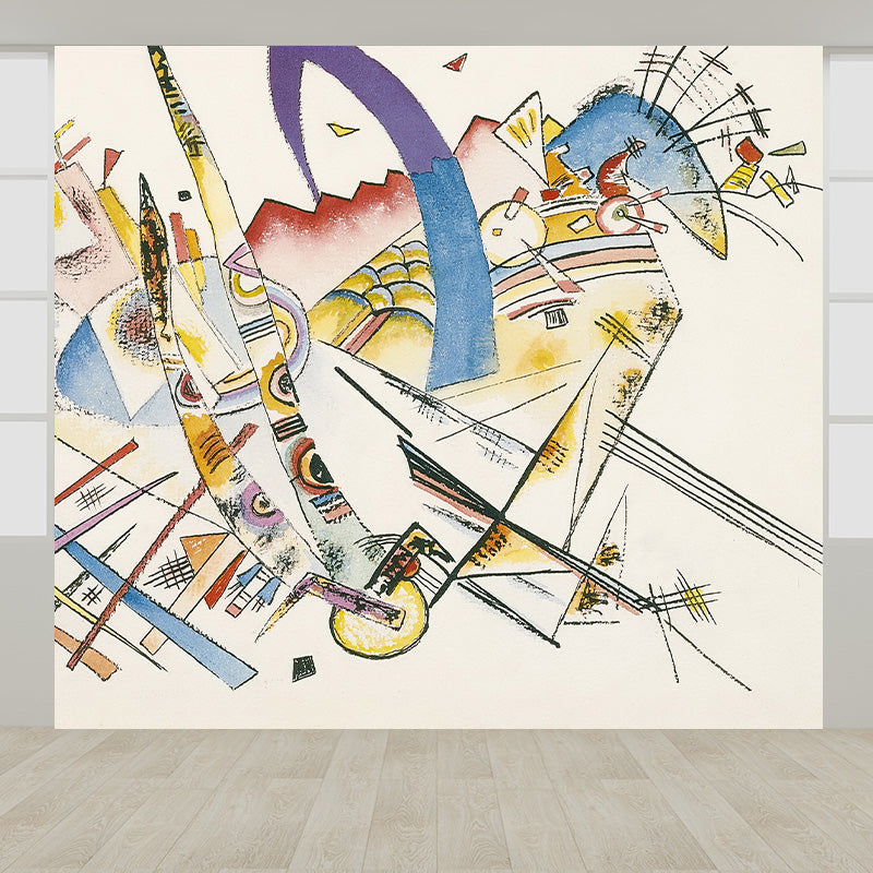 Multicolored Artistic Wall Mural Whole Kandinsky Figure Drawing Wall Covering for Home