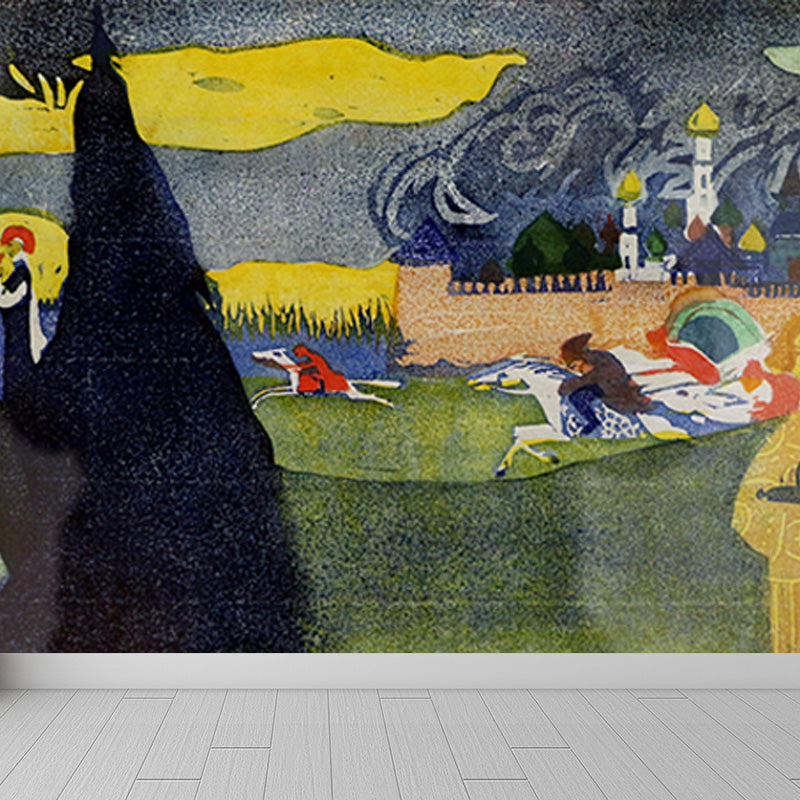 Multicolored Artistic Wall Mural Whole Kandinsky Figure Drawing Wall Covering for Home