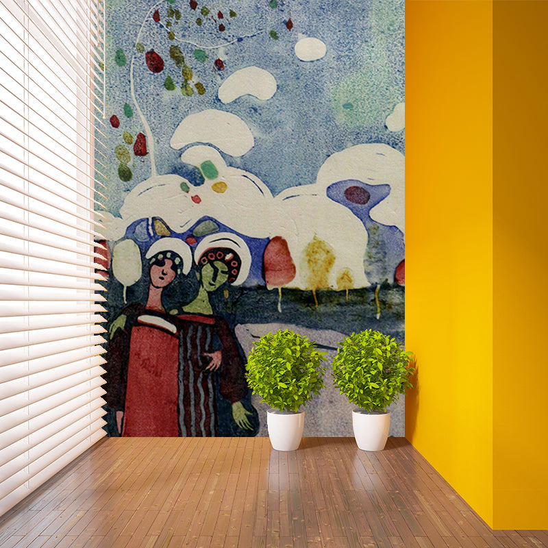 Illustration Abstract Wallpaper Mural Full Size Wall Art for Hallway, Made to Measure