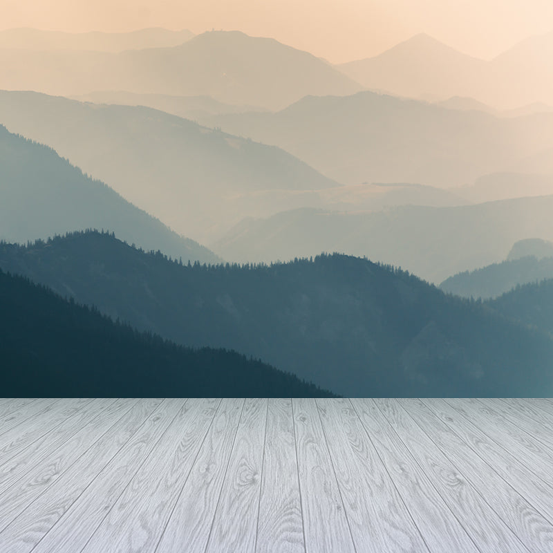 Light Color Misty Landscape Mural Moisture Resistant Modern Style Bedroom Wall Art