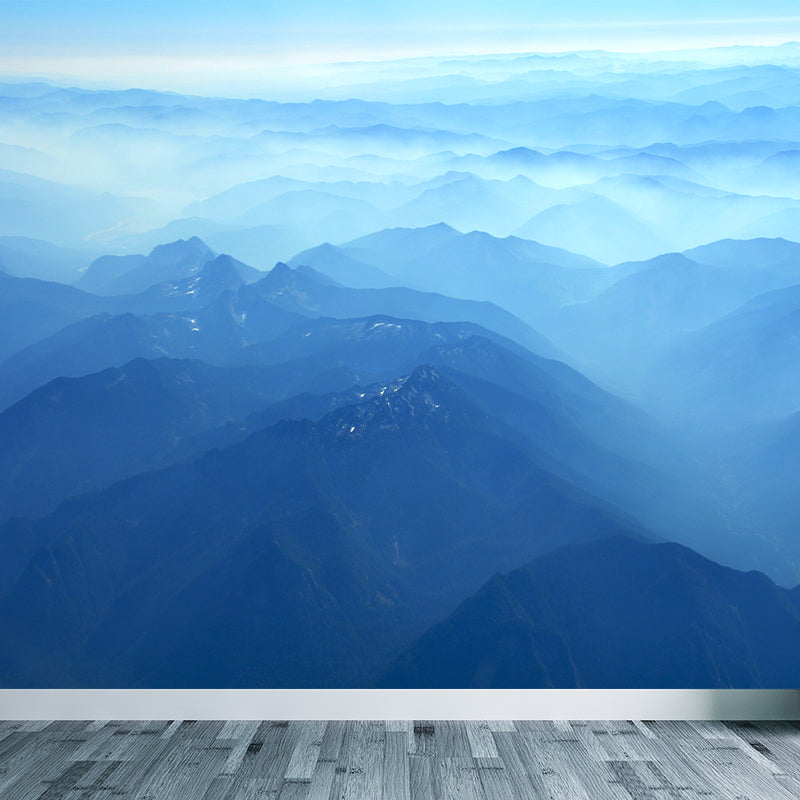 Light Color Misty Landscape Mural Moisture Resistant Modern Style Bedroom Wall Art