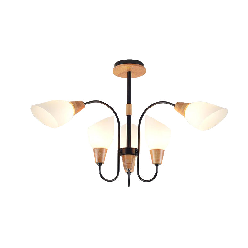 Moderne witte ophanging lichtknop vorm matglas kroonluchter voor woonkamer keuken