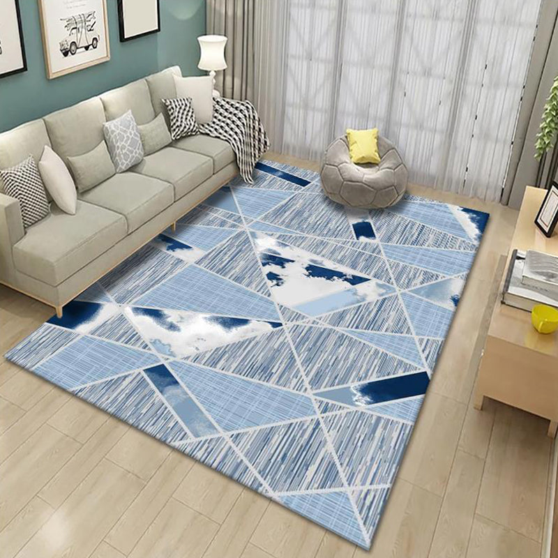Trendy Pastel Geometric Shaped Rug Synthetics Modern Indoor Rug Non-Slip Backing Area Carpet for Bedroom
