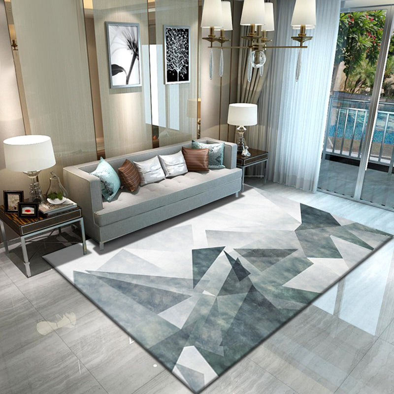 Multi Colored Living Room Rug Contemporary Geometric Patterned Rug Synthetics Non-Slip Area Carpet