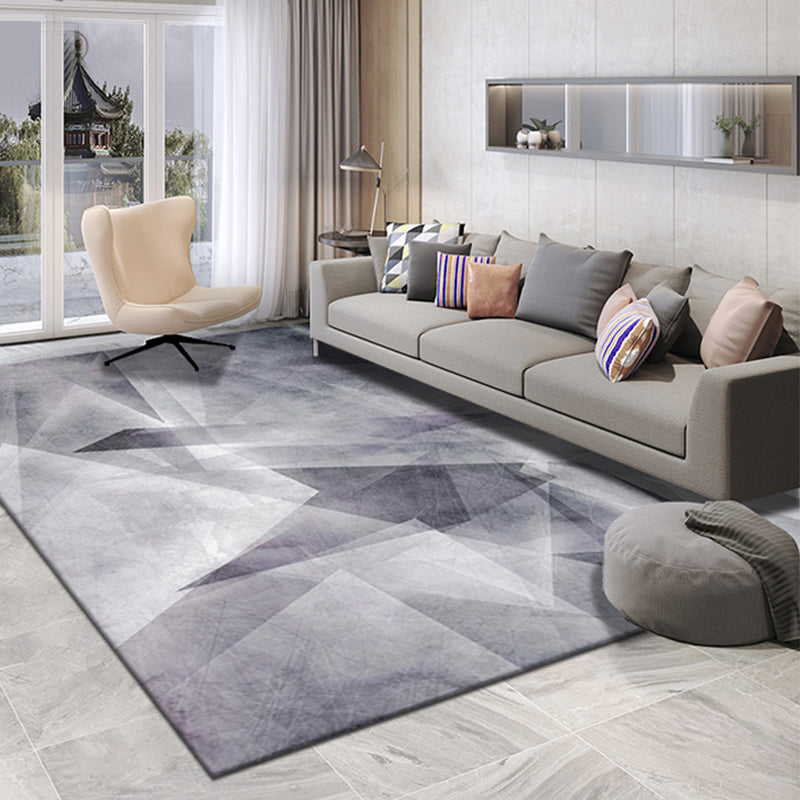 Multi Colored Living Room Rug Contemporary Geometric Patterned Rug Synthetics Non-Slip Area Carpet