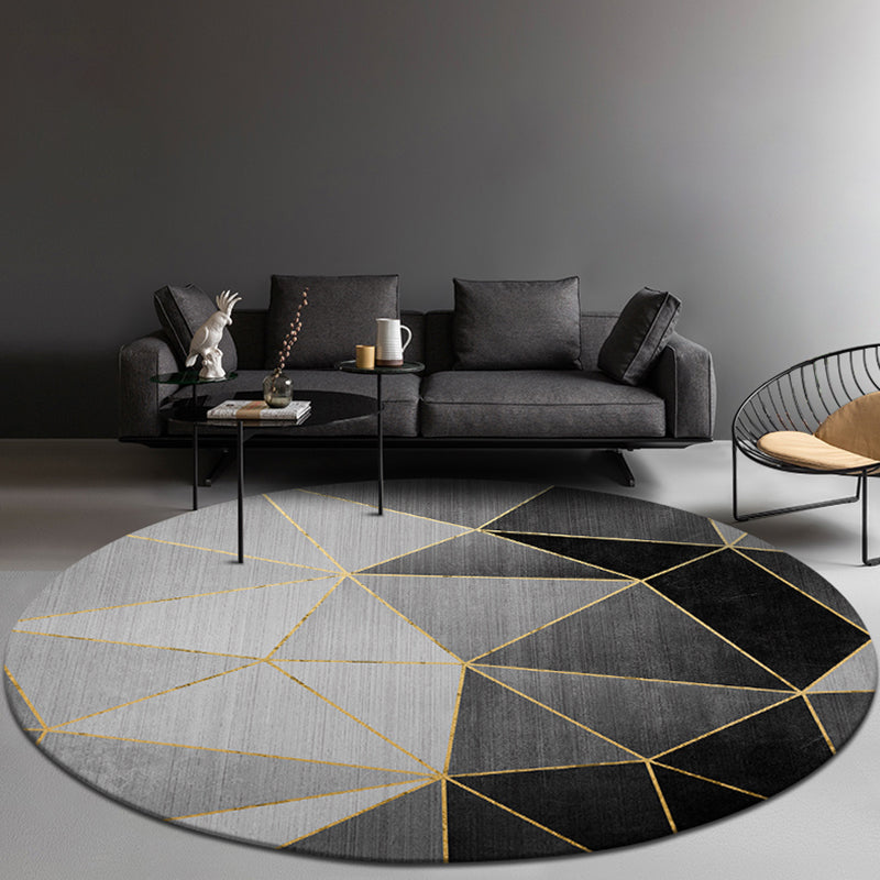Concise Geometric Patterned Rug Soft Color Modern Area Rug Synthetics Non-Slip Carpet for Living Room