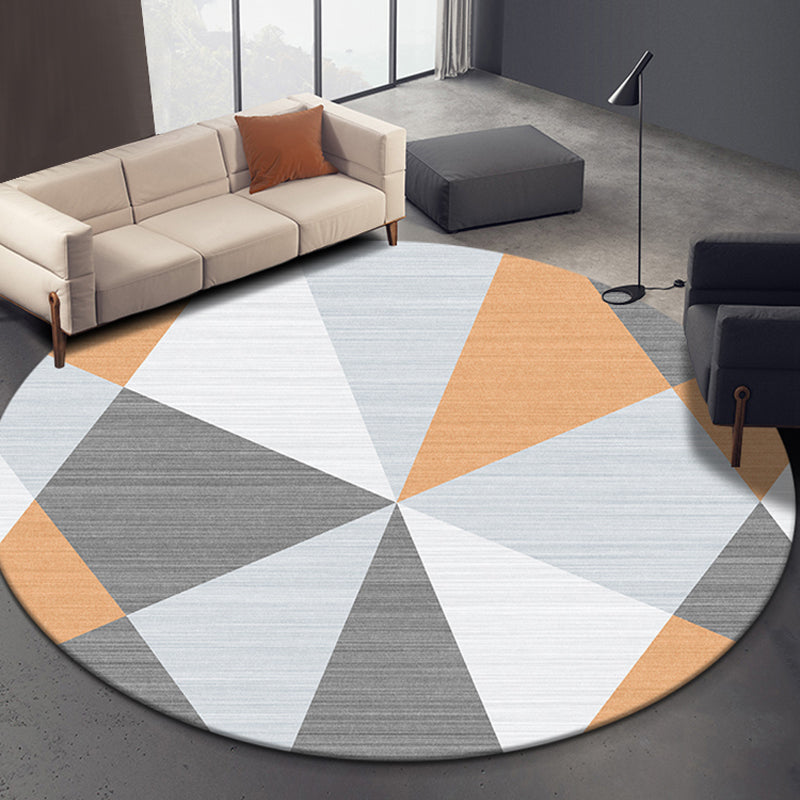 Concise Geometric Patterned Rug Soft Color Modern Area Rug Synthetics Non-Slip Carpet for Living Room