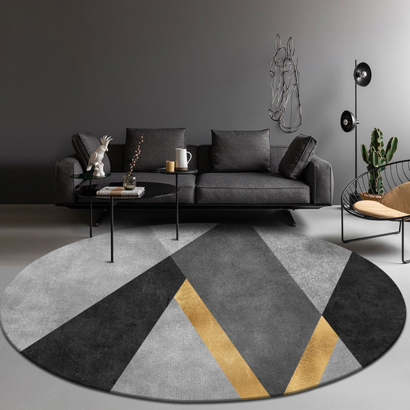 Concise Geometric Patterned Rug Soft Color Modern Area Rug Synthetics Non-Slip Carpet for Living Room