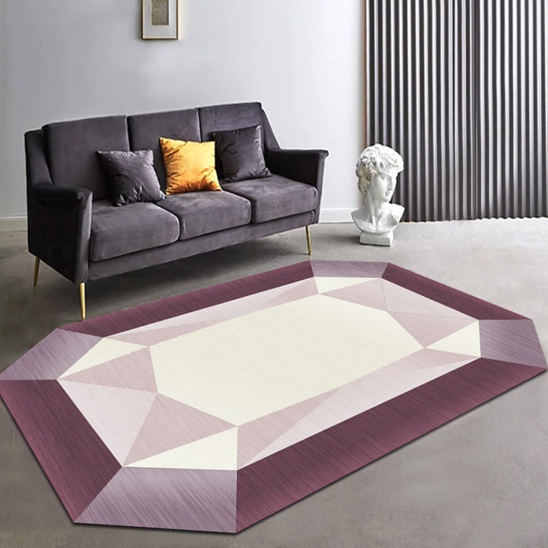 Irregular Shaped Geometric Rug Multicolored Contemporary Indoor Rug Synthetics Stain Resistant Carpet for Room