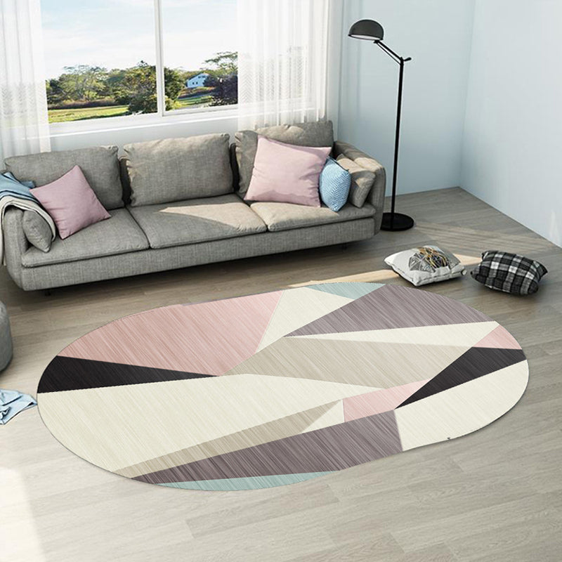 Irregular Shaped Geometric Rug Multicolored Contemporary Indoor Rug Synthetics Stain Resistant Carpet for Room