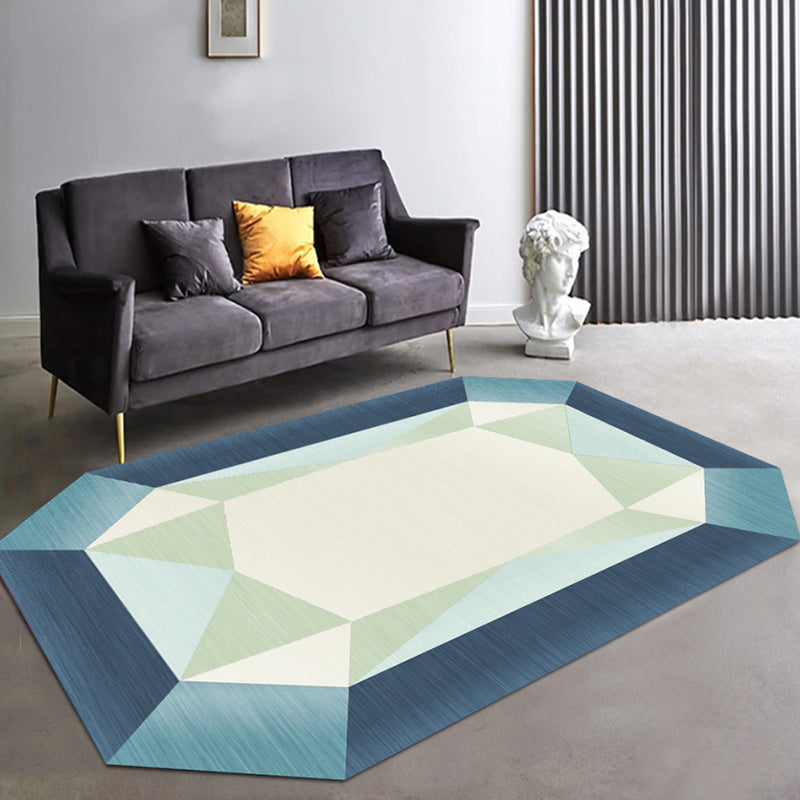 Irregular Shaped Geometric Rug Multicolored Contemporary Indoor Rug Synthetics Stain Resistant Carpet for Room