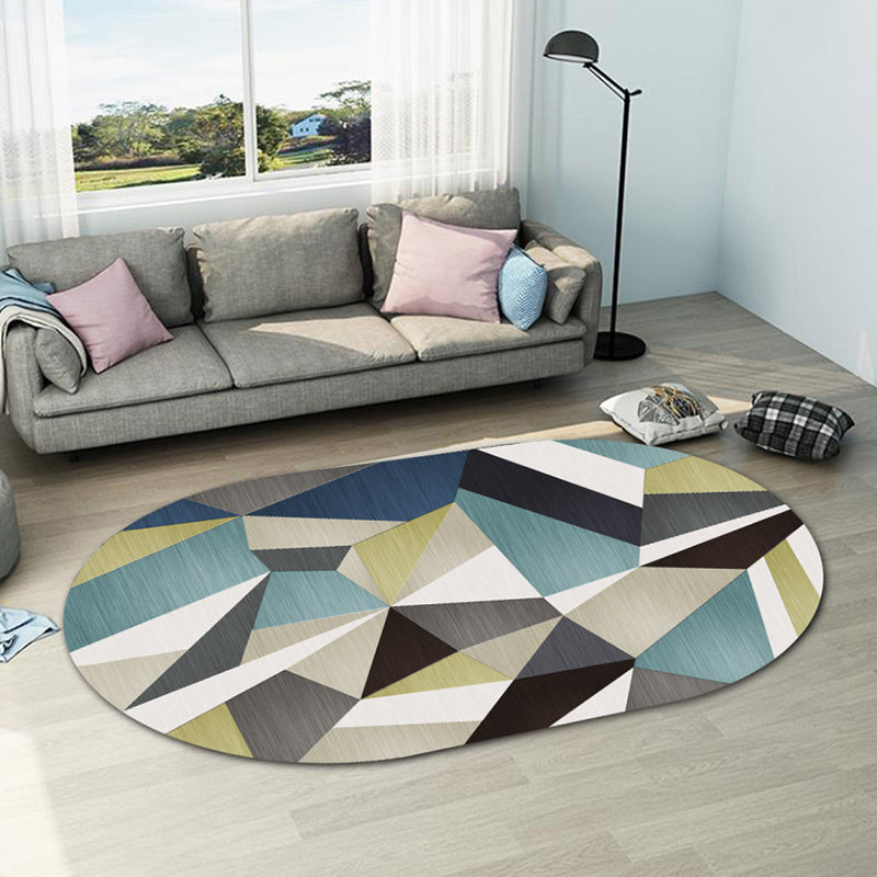 Irregular Shaped Geometric Rug Multicolored Contemporary Indoor Rug Synthetics Stain Resistant Carpet for Room