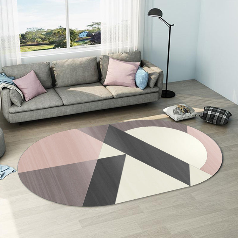 Irregular Shaped Geometric Rug Multicolored Contemporary Indoor Rug Synthetics Stain Resistant Carpet for Room