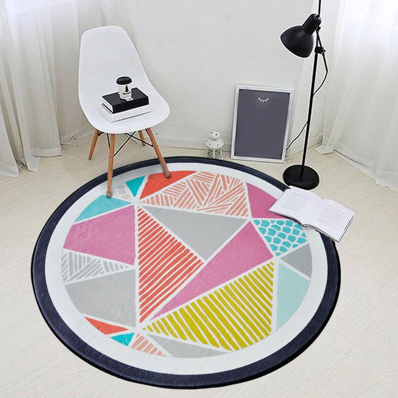 Multicolor Modern Indoor Rug Polypropylene Geometric Shapes Carpet Pet Friendly Rug for Living Room