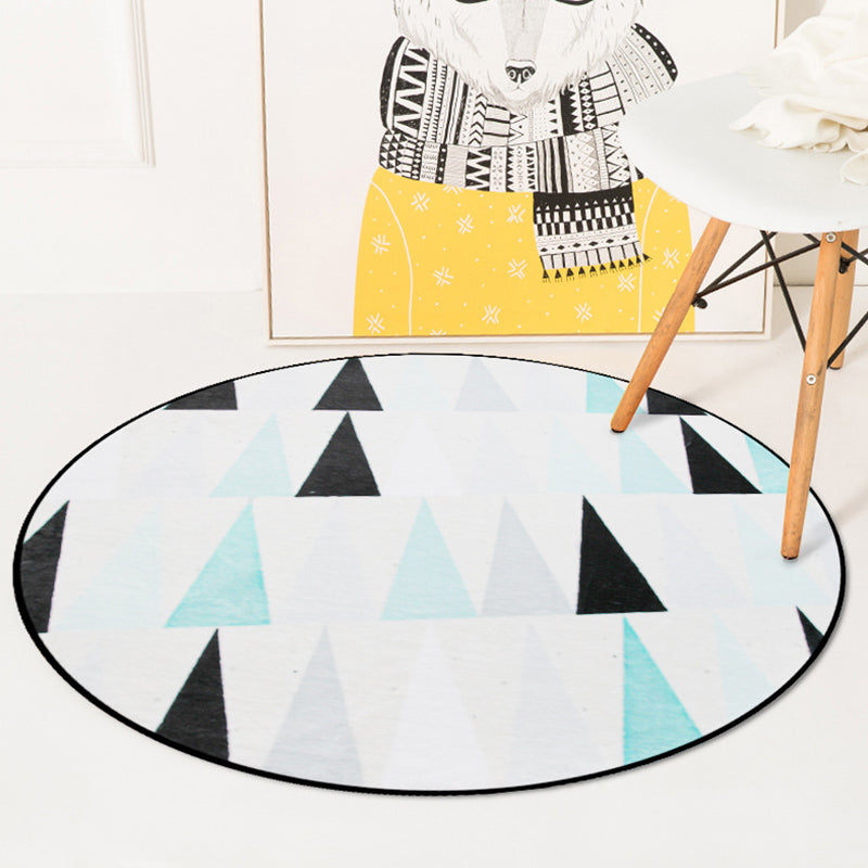 Colorful Modern Indoor Rug Synthetics Triangles Rug Stain Resistant Area Carpet for Living Room