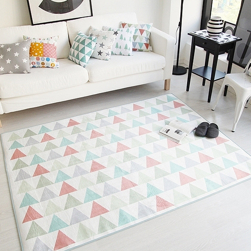 Enchanting Seamless Triangle Rug Multicolored Modern Carpet Synthetics Anti-Slip Washable Rug for Bedroom