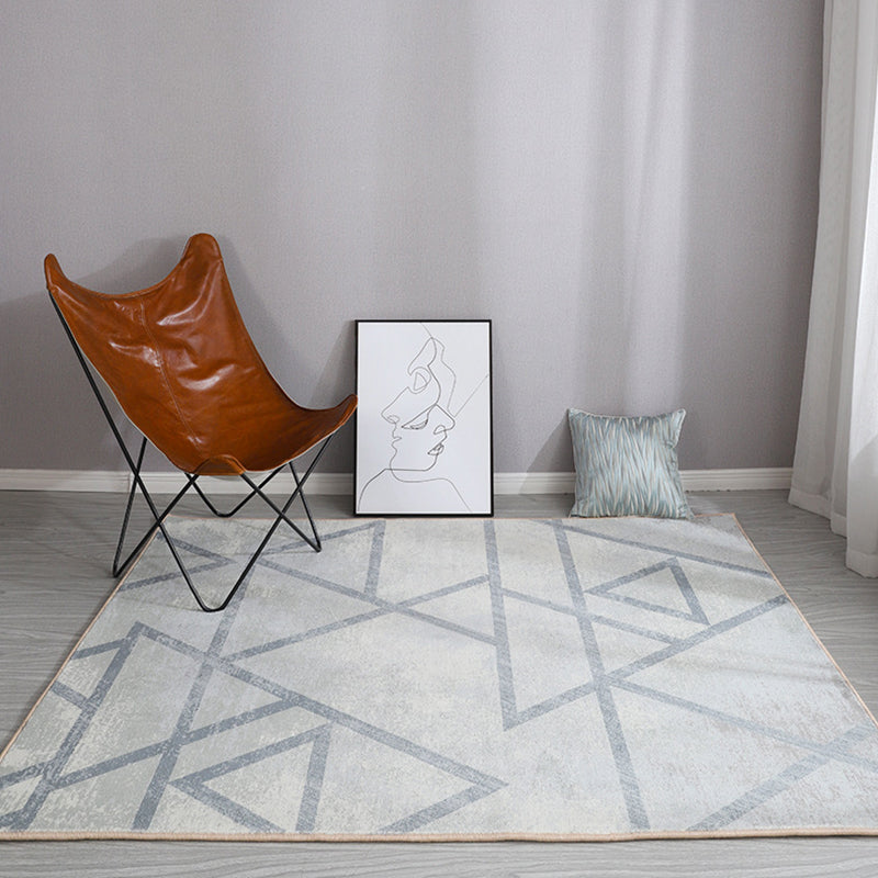 Minimalist Living Room Rug Pastel Geometric Indoor Rug Synthetics Washable Non-Slip Carpet