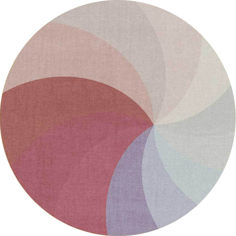 Contemporary Windmill Area Rug Red Polypropylene Rug Washable Anti-Slip Backing Carpet for Home