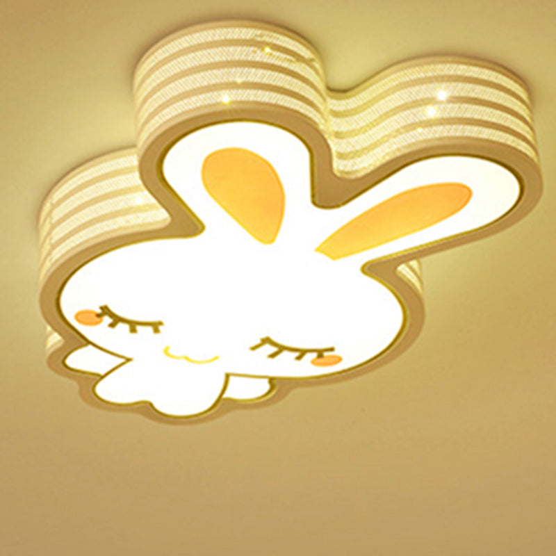 White Cartoon Pattern Ceiling Lamp Modern Lovely Acrylic LED Flush Mount Light for Baby Room