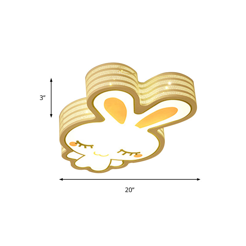 White Cartoon Pattern Ceiling Lamp Modern Lovely Acrylic LED Flush Mount Light for Baby Room