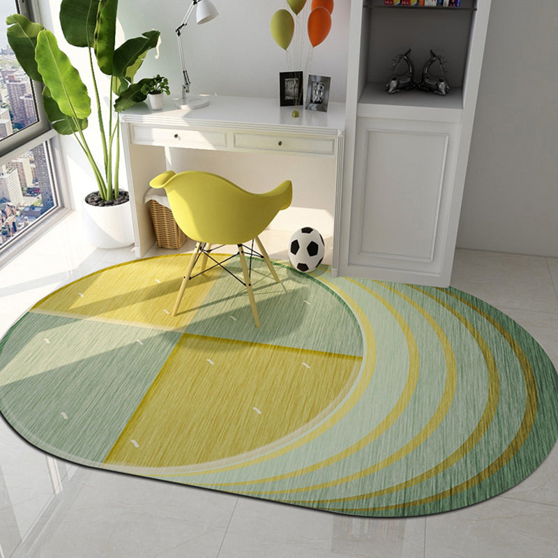 Odd-Shape Geometry Area Rug Dark Color Modern Carpet Polyester Pet Friendly Non-Slip Washable Rug for Home