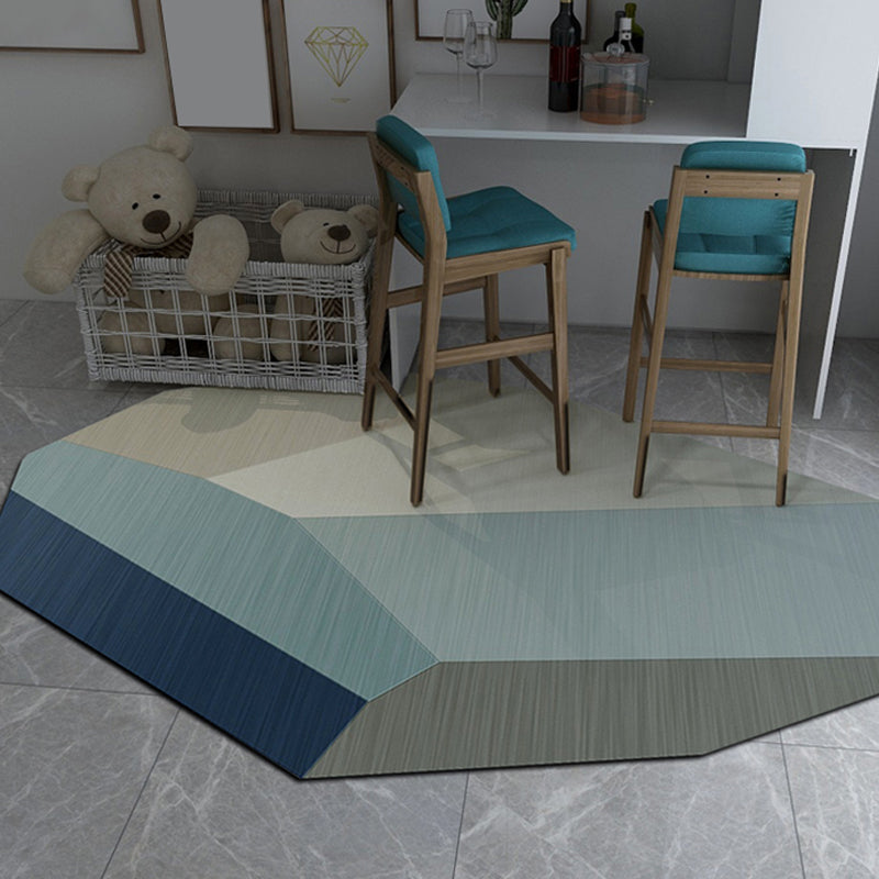 Dark Bedroom Rug Modern Color Blocking Geometric Carpet Synthetics Anti-Slip Backing Indoor Rug