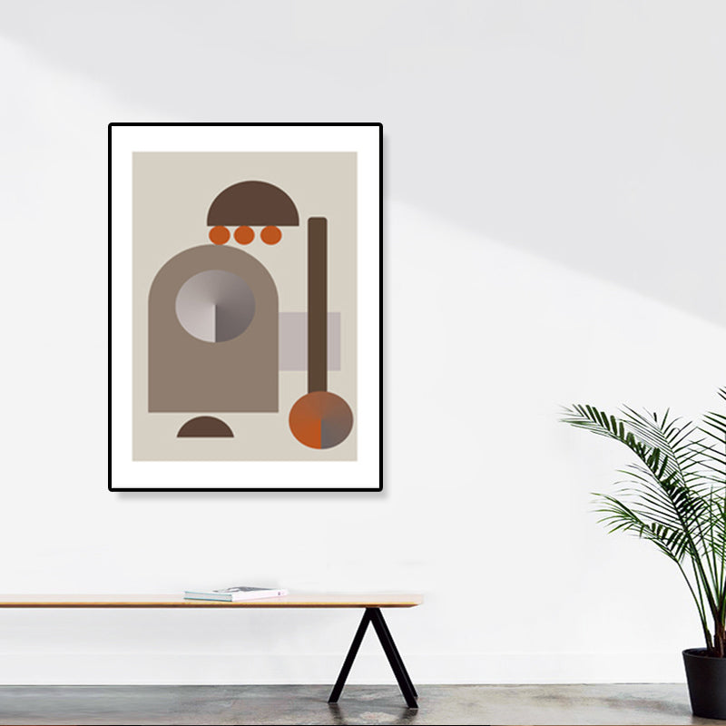 Illustration Geometric Canvas Print Textured Nordic Kitchen Wall Art in Pastel Color