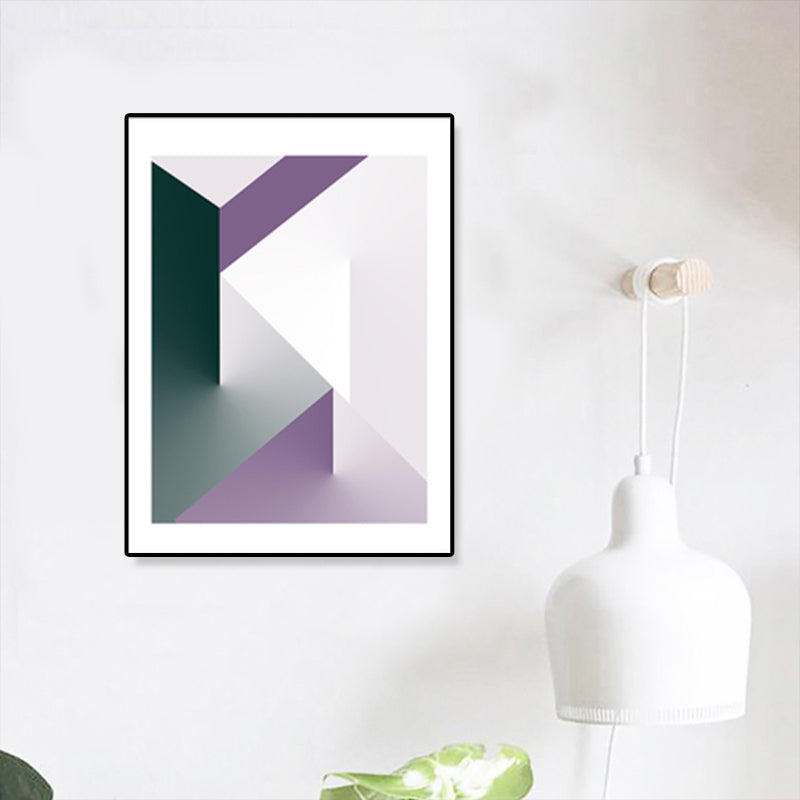 Illustration Geometric Canvas Print Textured Nordic Kitchen Wall Art in Pastel Color