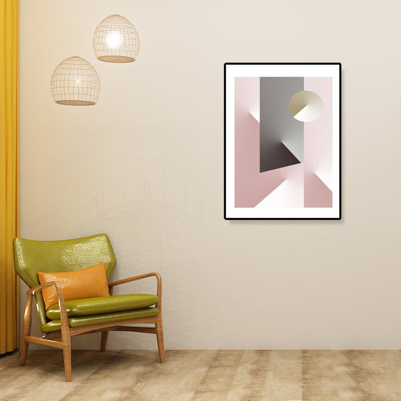 Illustration Geometric Canvas Print Textured Nordic Kitchen Wall Art in Pastel Color