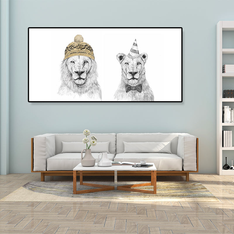 Toile animale texturée, décoration murale contemporaine pour chambre de garçon, plusieurs tailles disponibles