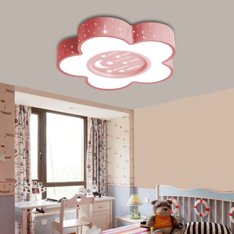 Sous-teinte LED basse LED Ceiling Mount Light avec Moon and Star Cartoon Metal Ceiling Fixture for Kid