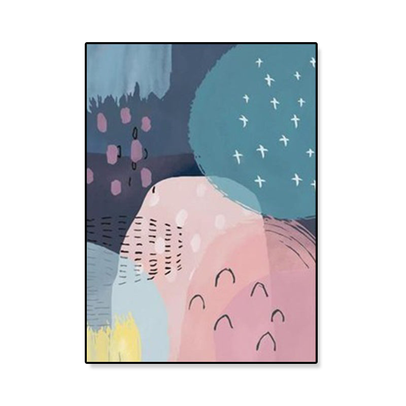 Modern Illustration Abstract Art Print Canvas Textured Pastel Wall Decor for Home