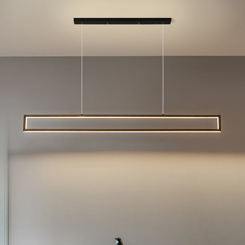 Sospensione rettangolare a led rettangolare Simple Alluminio Black Black Appeding Light in luce calda/bianca/naturale