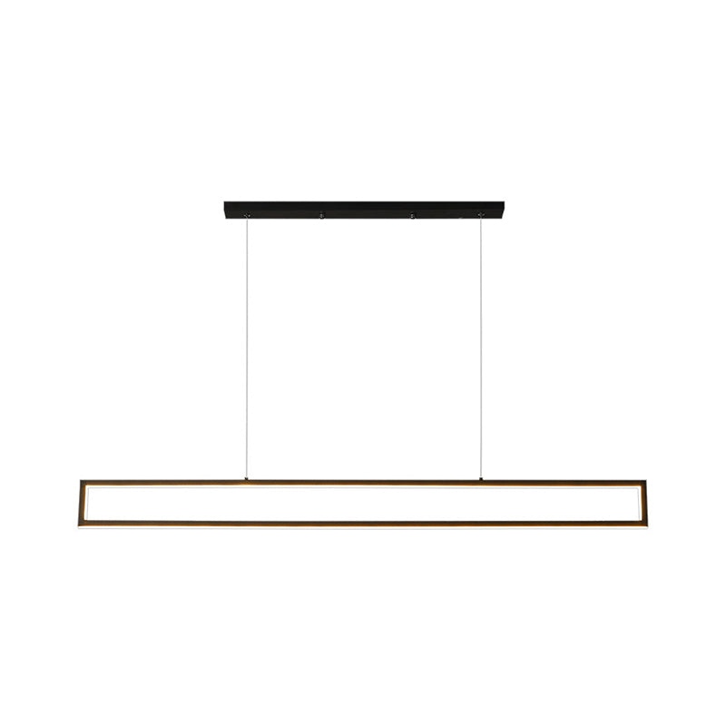 Sospensione rettangolare a led rettangolare Simple Alluminio Black Black Appeding Light in luce calda/bianca/naturale
