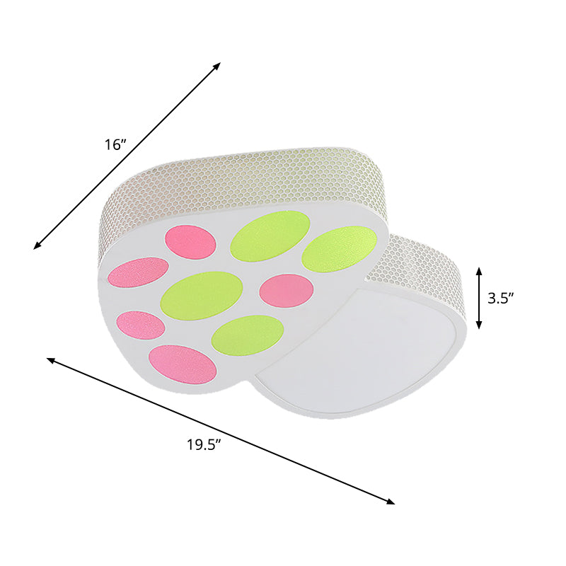Mushroom Flush Mount Lighting Cartoon Acrylic LED White Close to Ceiling Lamp in Warm/White Light
