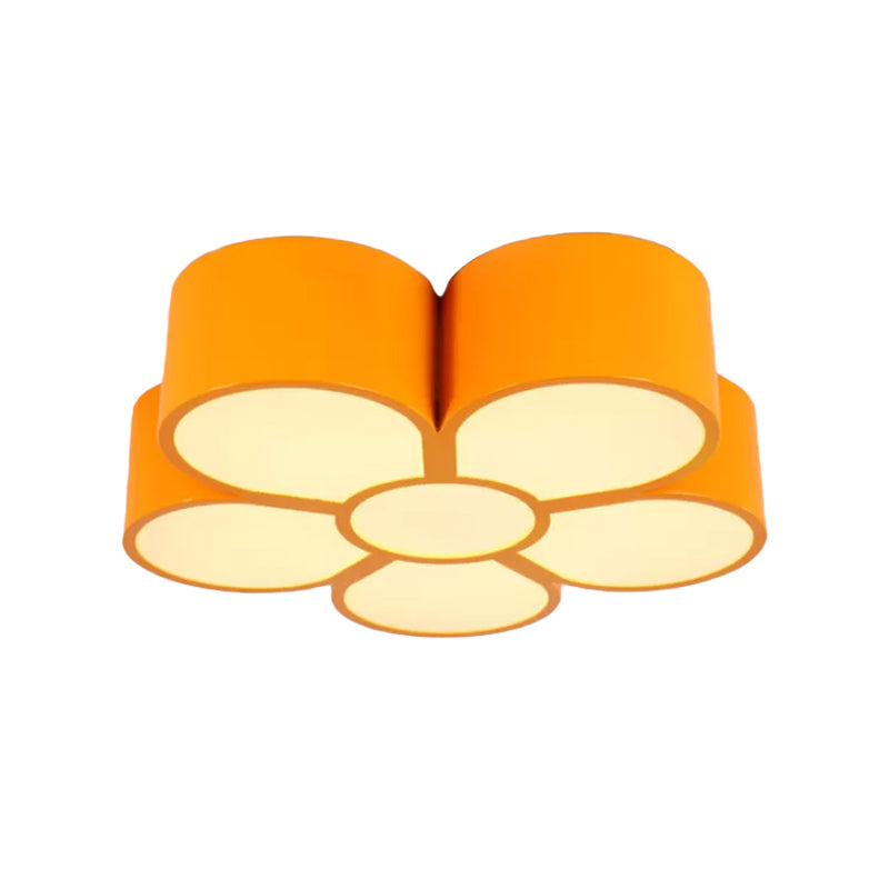 Kids Plum Blossom Flushmount Lighting Acrylic LED Kindergarten Flush Ceiling Light Fixture in Red/Yellow/Blue