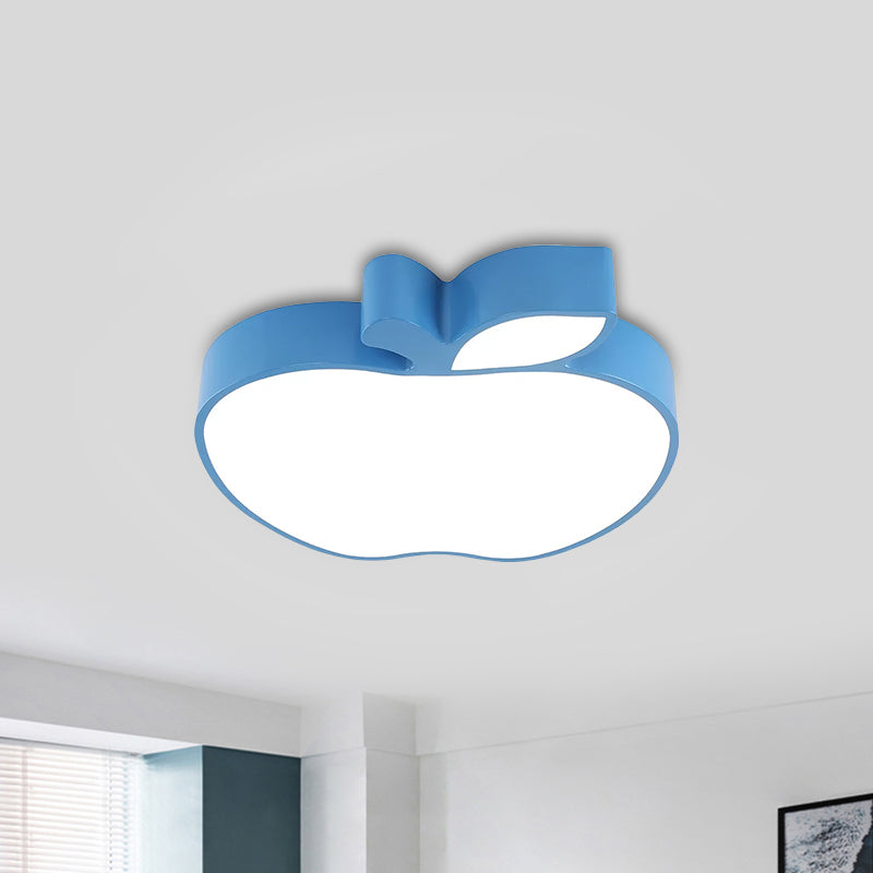 Kids LED Flush Mount Lamp with Acrylic Shade Red/Yellow/Blue Apple Flush Ceiling Light Fixture