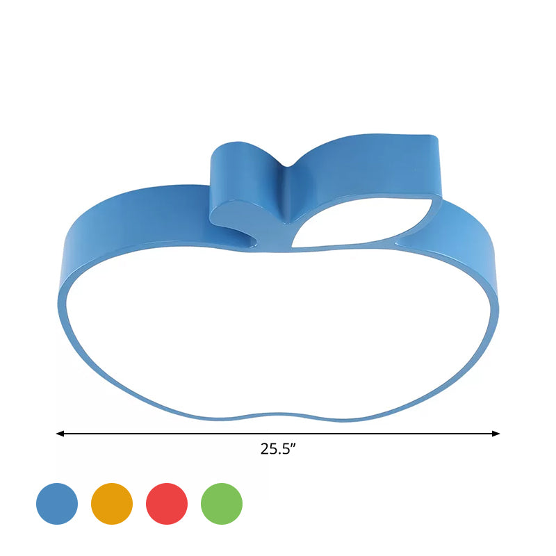 Kids LED Flush Mount Lamp with Acrylic Shade Red/Yellow/Blue Apple Flush Ceiling Light Fixture