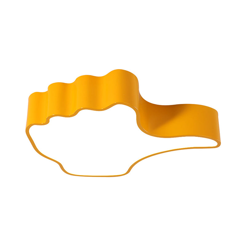 Yellow Thumb-up Shape Ceiling Light Fixture Children Style LED Acrylic Flush Mount Lighting