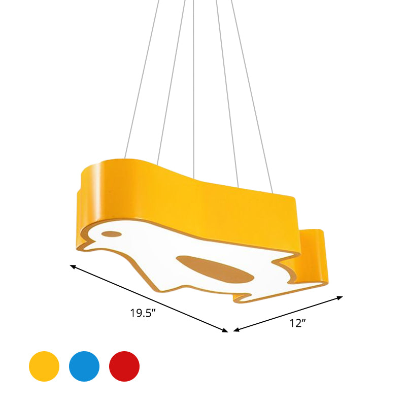 LED HALLWAY VLOKENDE LICHTING KIDS ROOD/GEEL/BLAUWE VLOBEN MOUNT LIMMUTE MET PENGUIN ACRYL TADHE