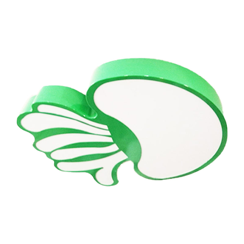 Jellyfish Nursery Flush Mount Lamp Acrylic LED Kids Style Ceiling Lighting in Green, Warm/White Light